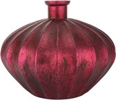 Burgundy Vaas - H25 x Ø30 cm - Glas - Mat rood - Ovaal