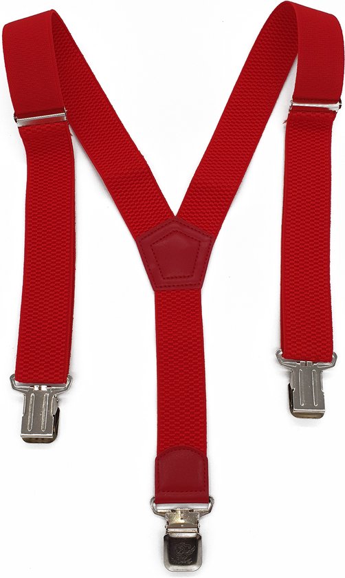 Bretelles rouges - Avec une pince extra forte, solide et large qui ne se desserrera pas