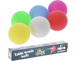 SportX Tafeltennisballen setje - 6x balletjes - kunststof - mix kleuren - pingpong balletjes