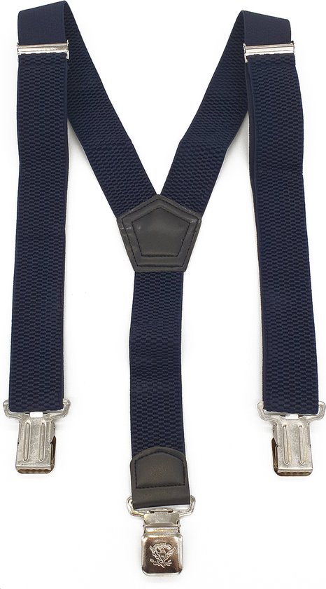 Bretelles Bleu Foncé - 3 Clips - Avec pince extra solide, solide et large qui ne se détachera pas !