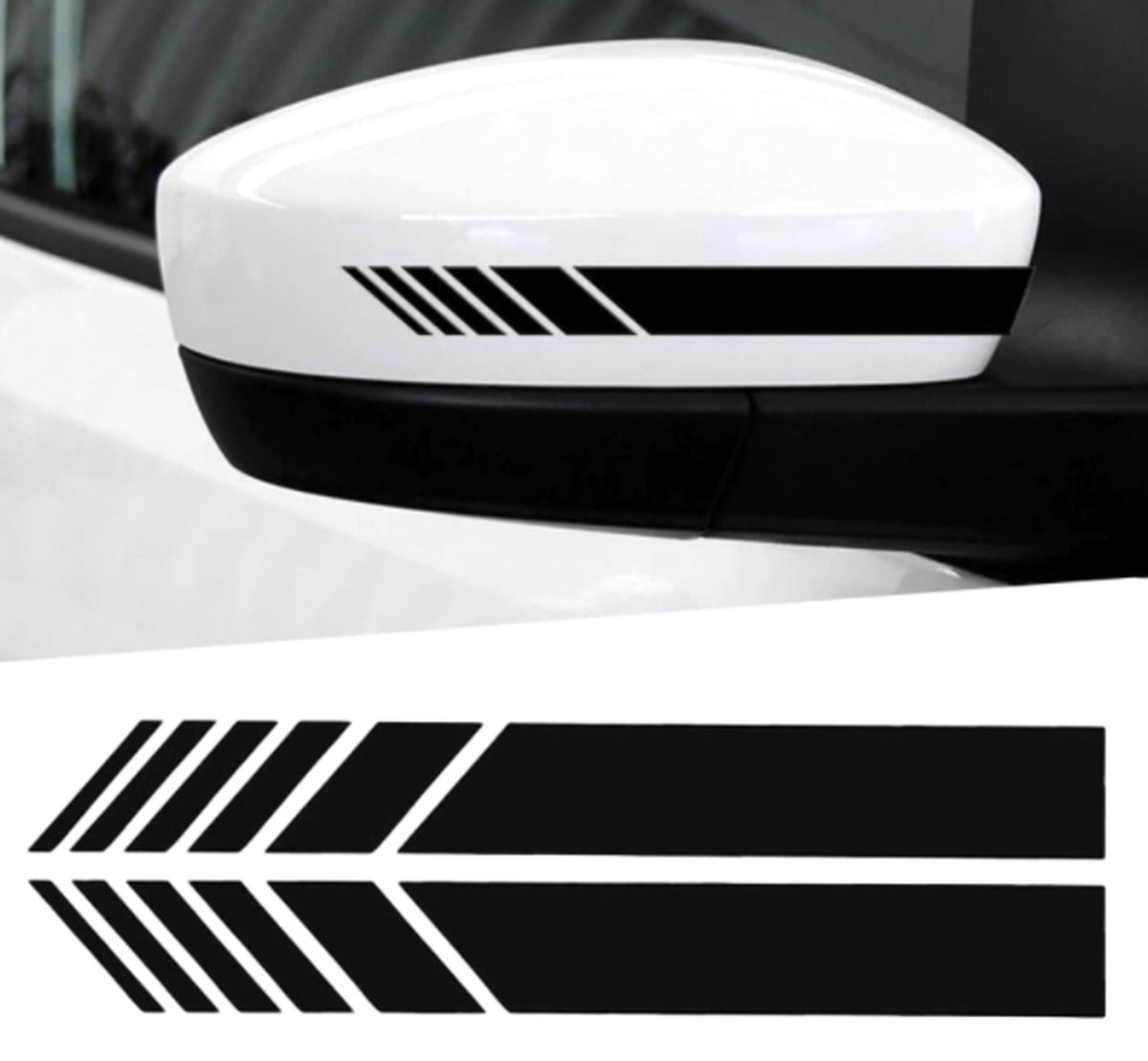 Stickers voor autospiegels recht/links - Zijspiegel Auto Body sticker - Auto decoratie - Auto Stickers - Customizing - Zwart