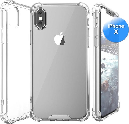 iPhone X 10 Hoesje Transparant Siliconen Anti Shock- iPhone X 10 Case - iPhone  X 10 -... | bol.com