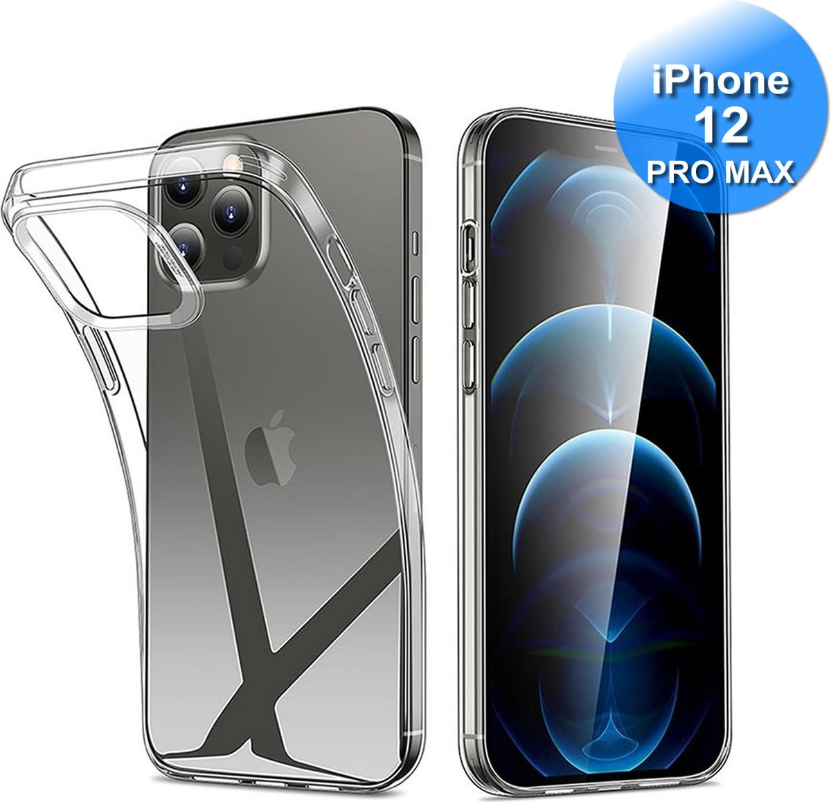 iPhone 12 Pro Max Hoesje Transparant Siliconen - iPhone 12 Pro Max - iPhone 12 Pro Max - Transparant
