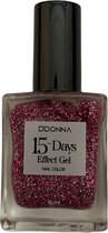 D'Donna - 15-Days Effect Gel Nagellak Glitter - Transparant met zilver en roze mini glitters - 1 Flesje met 16 ml. inhoud - Nummer 32