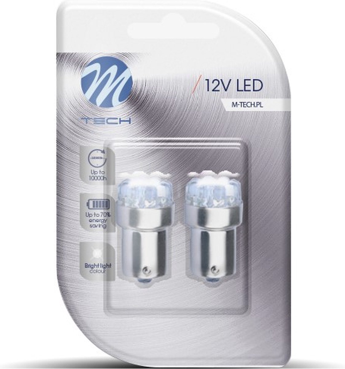 M-Tech LED - BA15s / R5W/R10W 12V - Basic 9x Led diode - Geel - Set