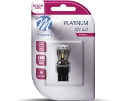 M-Tech LED W21/5W T20 12V - Platinum - 14x Osram Led diode - Wit