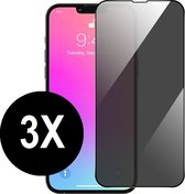 iPhone 13 screenprotector - Privacy screen protector - iPhone 13 Pro screenprotector - Tempered glass - 3 stuks