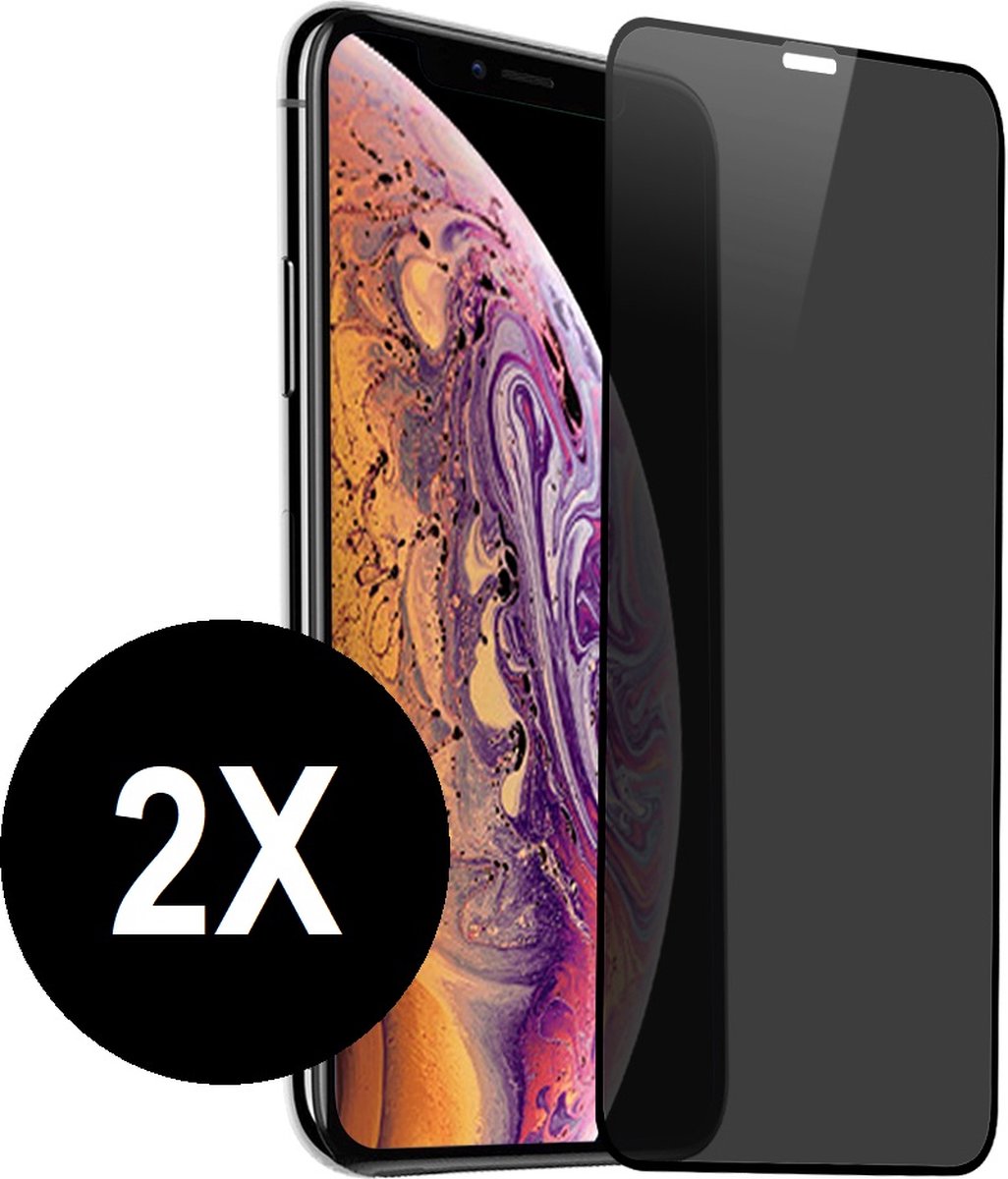 Screenprotector geschikt voor iPhone 11/XR - Privacy screen protector - Screenprotector - Tempered glass - 2 stuks