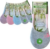 green-goose® 6 paar Bamboe Invisible Sneakersokken | Pastel Zwaan | Bamboe | Footies | Unisex | Anti zweet | 39-41 | 100% Ecologisch | Anti transpirant | Paars | Roze | Blauw | Gri