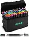 foto van Vivid Green Twinmarkers 80 stuks voor volwassenen en kinderen - Alcohol Stiften - Markers - Markeerstiften
