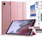 Samsung Galaxy Tab A 10.1” 2019 SM-T510 / T515, Tablet Hoes met Stylus Pen, draaistand Cover Tablet hoesje, Magnetische Stand Case Leather Flip Cover Tablet Case smart Cover Roze G