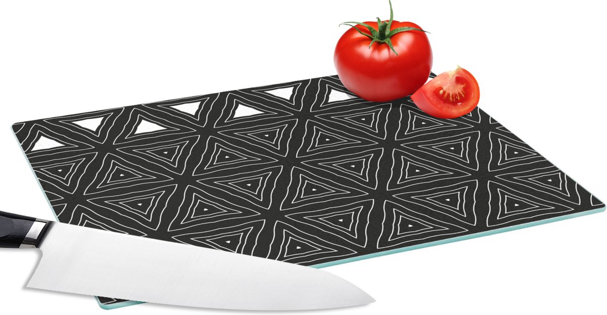 Glazen Snijplank - 28x20 - Geometrie - Design - Mozaïek - Snijplanken Glas