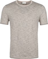 Profuomo - T-Shirt Gestreept Beige - XL - Modern-fit