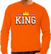 Grote maten Koningsdag sweater King - oranje - heren - koningsdag outfit / truien XXXL