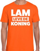 Koningsdag t-shirt Lam leve de koning - oranje - heren - koningsdag outfit / kleding S
