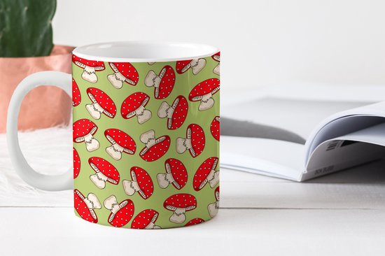 mug champignon avec couvercle - rouge