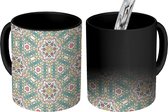 Magische Mok - Foto op Warmte Mokken - Koffiemok - Mandala - Bloemen - Pastel - Bohemian - Design - Magic Mok - Beker - 350 ML - Theemok