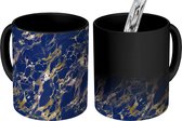 Magische Mok - Foto op Warmte Mokken - Marmer print - Goud - Patronen - Magic Mok - Beker - 350 ML - Uitdeelcadeautjes