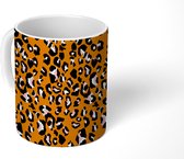 Mok - Panter - Design - Roze - Bruin - Patronen - Mokken - 350 ML - Beker - Uitdeelcadeautjes