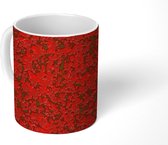 Mok - Roest print - Rood - Patroon - Mokken - 350 ML - Beker - Uitdeelcadeautjes