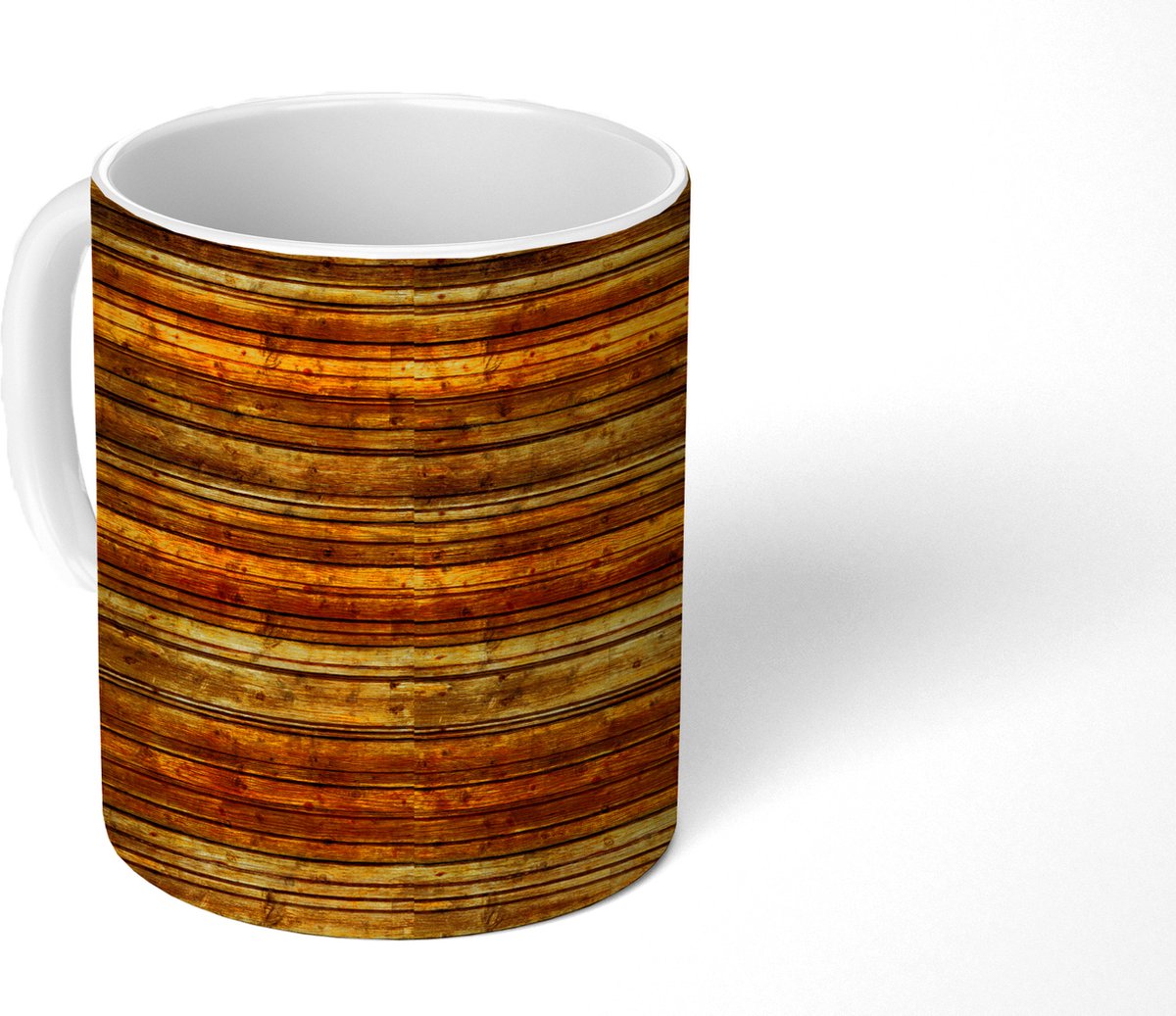 Mok - Vintage - Hout - Patronen - Planken - Mokken - 350 ML - Beker - Uitdeelcadeautjes