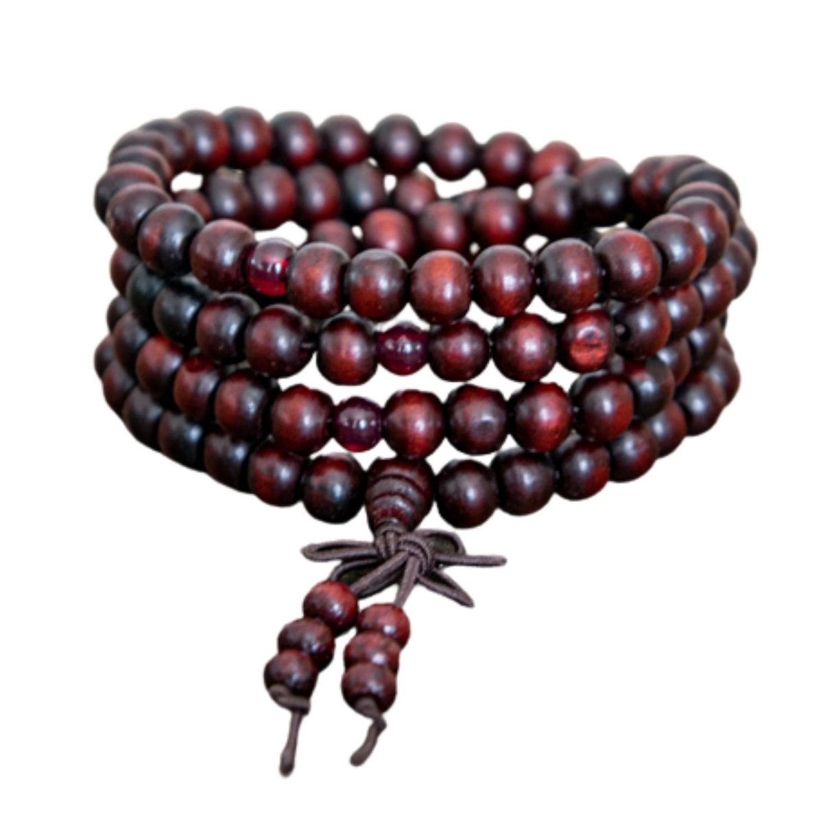 Marama - Mala armband Bordeauxrood - Sandalwood - 108 kralen - 55 cm.