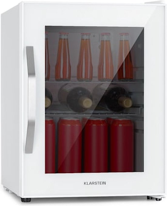 Koelkast: Klarstein Beersafe M Crystal White koelkast 33 liter - horeca koelkast - klimaatkast - 42 dB - Glazen deur, van het merk Klarstein