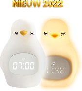 Pinguïn Slaaptrainer - Kinderwekker - Met nachtlamp functie en wekker timer - Incl. USB Kabel - Onverwoestbaar - Wit en geel licht