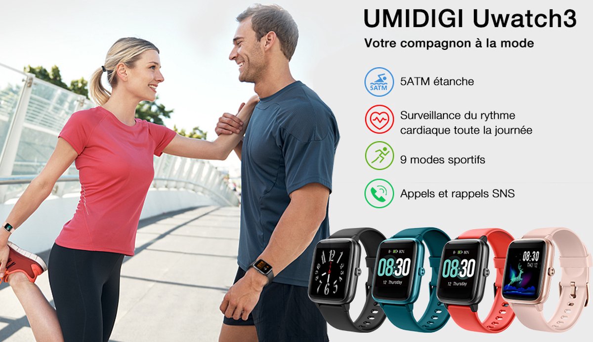 UMIDIGI Uwatch3 Montre Smart Or rose bol
