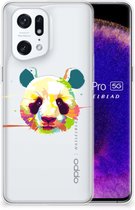 Back Case TPU Siliconen Hoesje OPPO Find X5 Pro Smartphone hoesje Panda Color