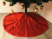 Gustiana® Kerstboomrok - Kerstboomkleed - Kerstcadeau - met rode pailletten ø100 cm