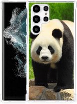 TPU Siliconen Hoesje Samsung Galaxy S22 Ultra GSM Hoesje met doorzichtige rand Panda