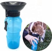 SY Goods - Waterfles 500 ml - Honden fles water - Honden bidon - Honden Drinkfles, Doggybottle, Fles met Drinkbak - Blauw