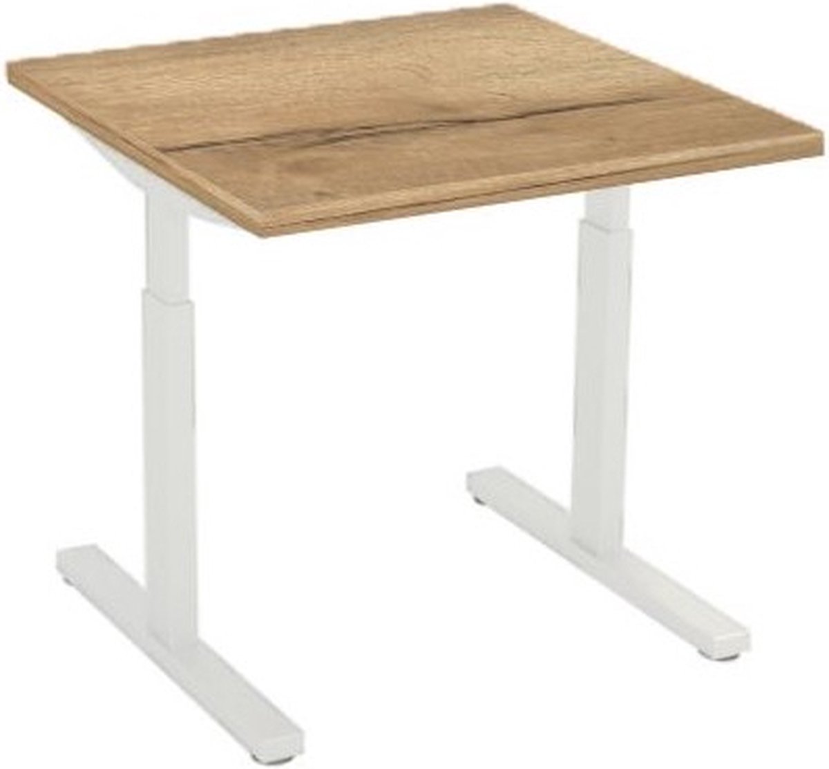 Offeco bureau Oxford - Bureau - Bureautafel - Gaming bureau - Game bureau - Computertafel - Desk - Bureau Wit - Verstelbaar bureau - Gaming Desk - Bureau tafel - Bureau verstelbaar  Natuur eiken  80x80cm-- blad-  onderstel- x80