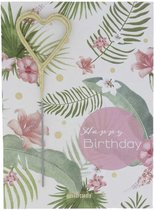 Mini verjaardagskaart - verjaardagskaart - sterretje - happy birthday - flower - wenskaart met sparkle