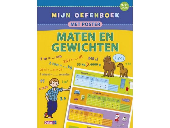 oefenboek met poster Maten en gewichten 9-11 jr, Moniek Vermeulen