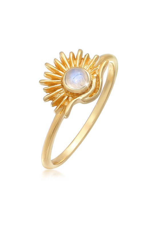 Elli Boho Bagues Look Trend avec Pierre de Lune en Argent Sterling 925