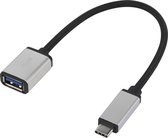 Renkforce USB 3.2 Gen 1 (USB 3.0) Adapter [1x USB-C stekker - 1x USB 3.2 Gen 1 bus A (USB 3.0)] RF-USBA-MS-01 Gesleeved