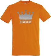 T-shirt Kingsday zilver | Koningsdag kleding | oranje shirt | Oranje | maat S