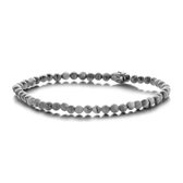 Calibre 7KB- Perles Bracelet Perlé - Homme - Jaspe - Grijs - 4 mm - 20 cm - Extensible - Acier - Grijs