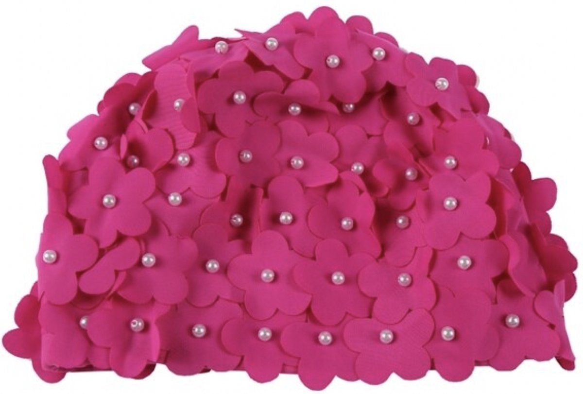 Winkrs | Roze Bloemetjes Badmuts | Douche accessoire, haarbedekking, douchecap, zwemmen