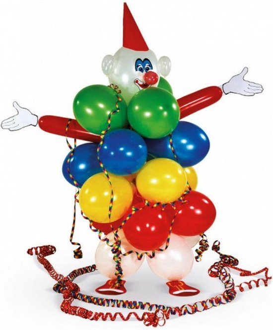 decoratieset clown met ballonnen latex/papier