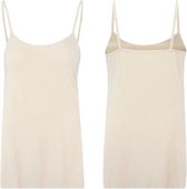 Dames Hemd - Met Spaghetti Bandjes - Top - Singlet - Onderhemd - Camisole - Beige/Huid - Maat S/M (711)