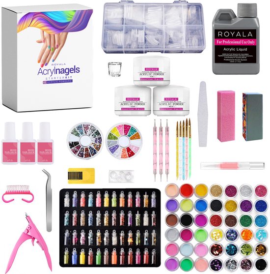Royala acryl nagels starters pakket – 120 delig / 90 kleuren / 500 nageltips – nail art – acryl poeder – complete nepnagel set
