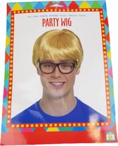 Feestpruik man blond - Goud / Geel - Kunststof - One Size - Feest - Party - Pruik - Verkleden - Carnaval