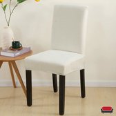 BankhoesDiscounter® Knitted Stoelhoes - Maat M - Gebroken Wit - Hoes voor uw eetkamer stoelen