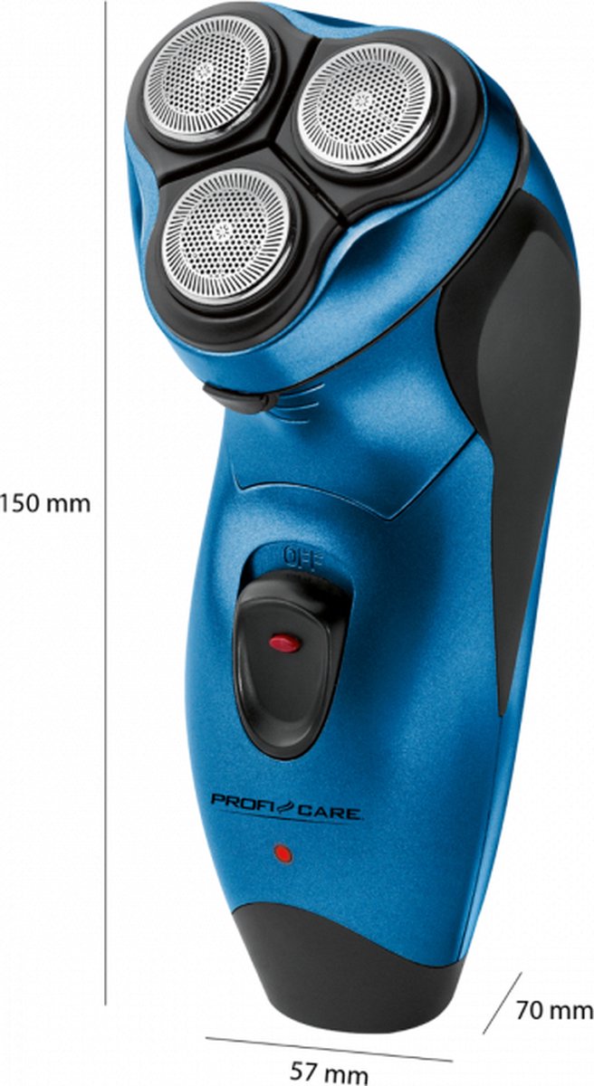 ProfiCare PC-HR 3053 Oplaadbaar Scheerapparaat 3 Kops Blauw - afbeelding 2