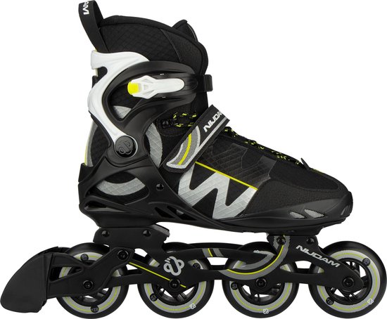 Nijdam Rollers Advanced - Circle Rollers - Zwart/ Argent/ Jaune fluo - Taille 45
