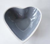 Tapas schaal- heart bowl - glazen kom inclusief kopje - hartvormig