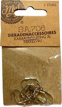 Sieradenaccessoires Karabijnsluiting XL Nikkelvrij 6 stuks